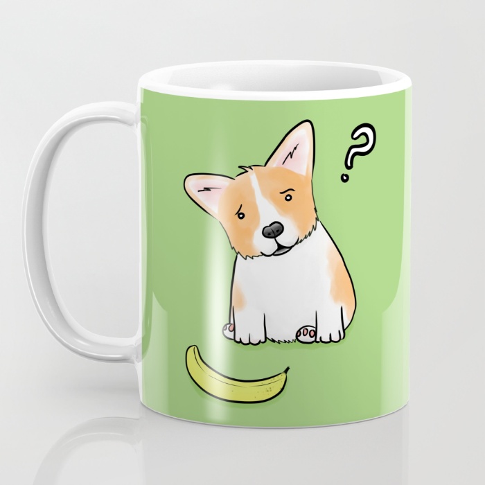 Suspicious Corgi mug